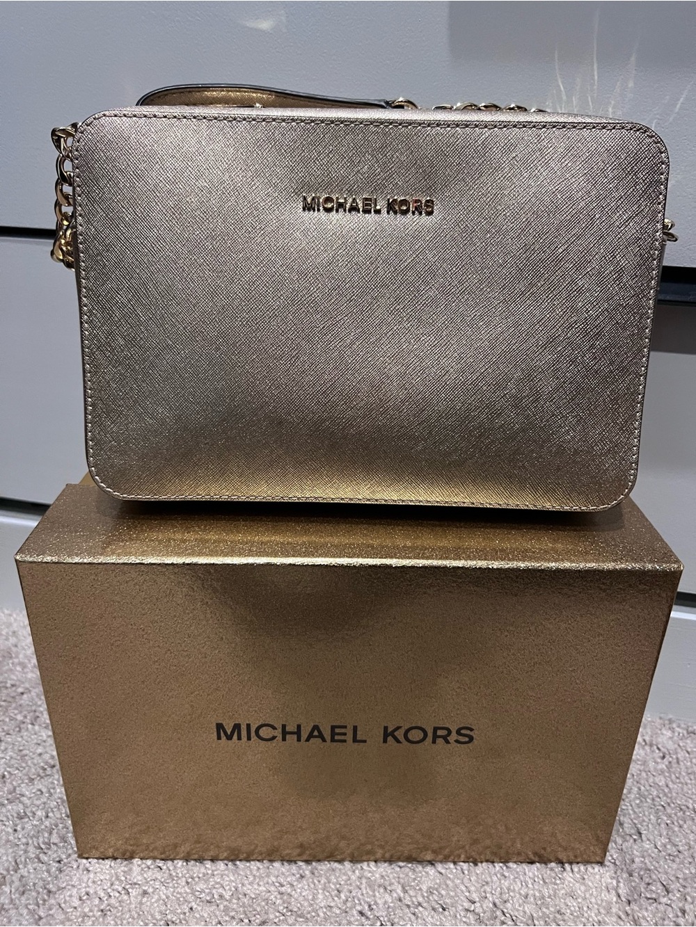 Michael Kors Gold Metallic Crossbody Bag